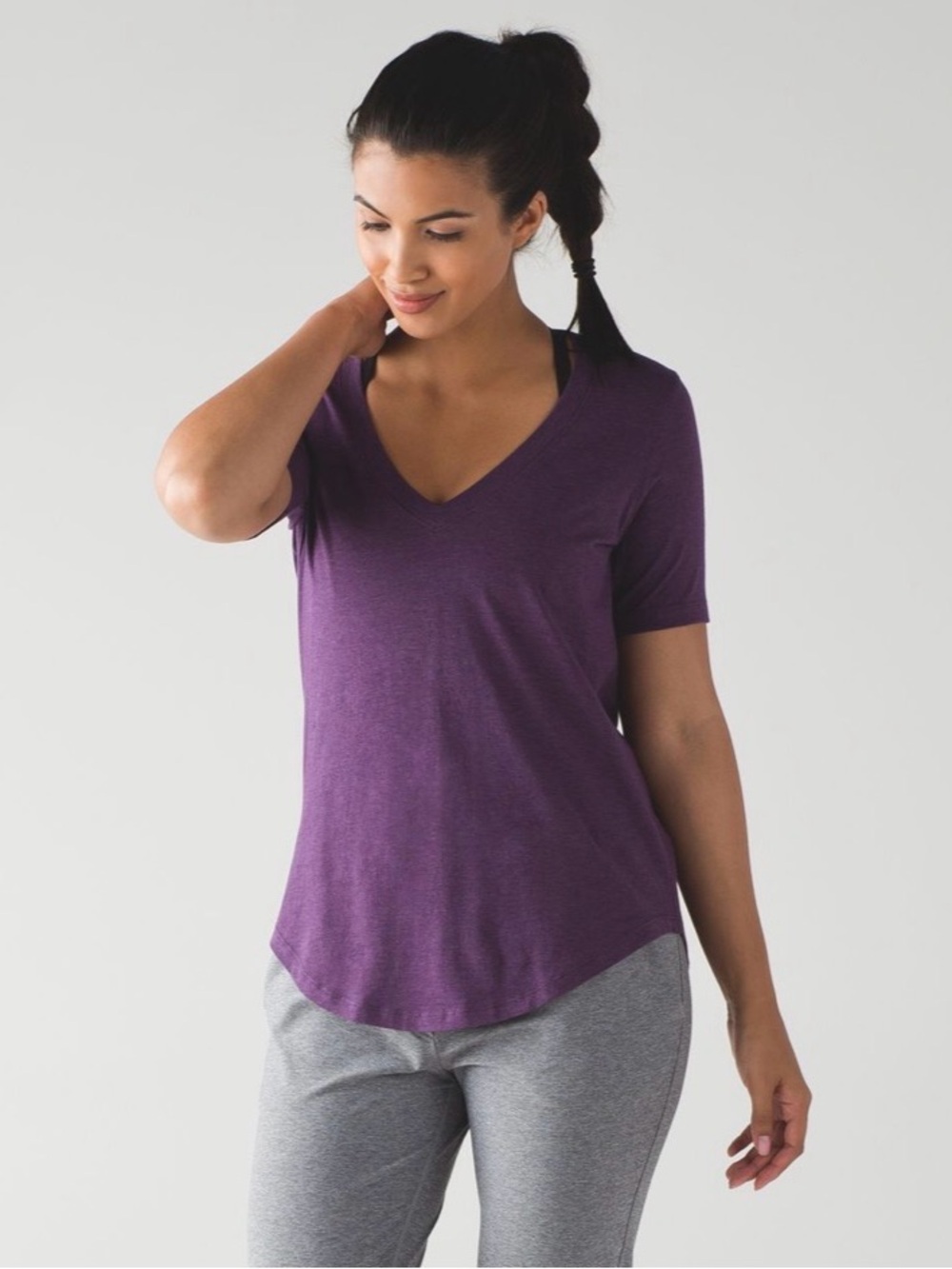 Lululemon Love Tee III Heathered Darkest Magenta Sz. 12